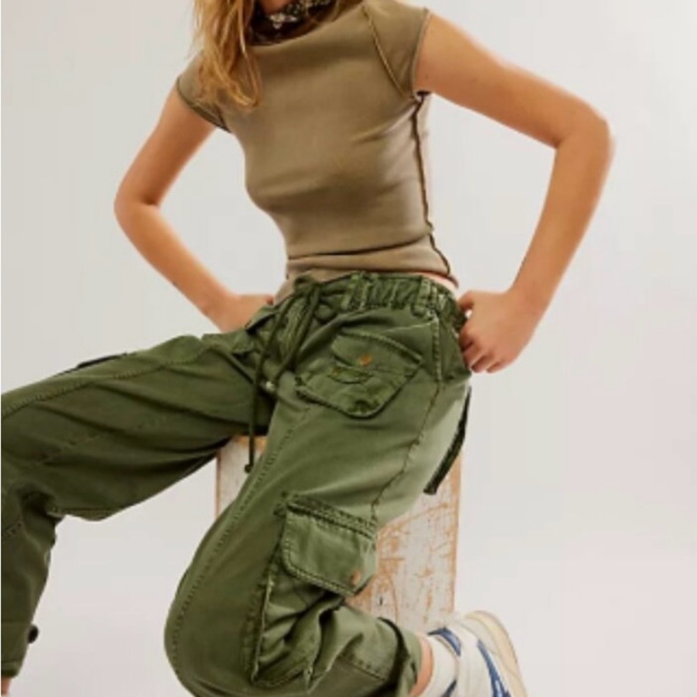 Free People Olive Green Cargo Pants Size Large